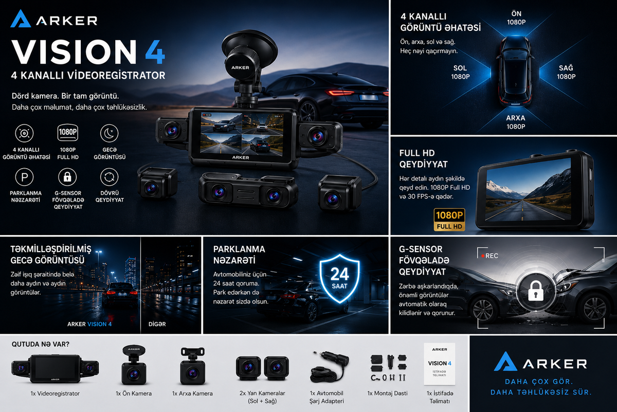Arker Vision 4 — 4 Kanallı Full HD Videoregistrator